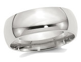 Men's Sterling Silver 8mm Comfort Fit Wedding Band Ring